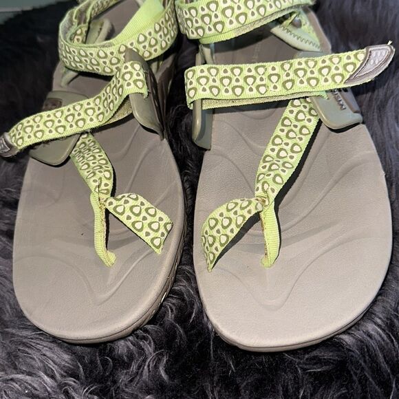 Merrell Waterpro Simarrone Line Sandals lime green/grey /lt pink adj straps sz 9 - Picture 7 of 9
